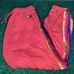 Aviator Nation Sweatpants Mens Medium Red 5 Stripe Jogger Sweats